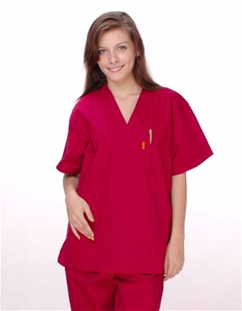 Unisex Solid Scrub Top - (3) Front Pockets  Style#  A100 (On Sale)