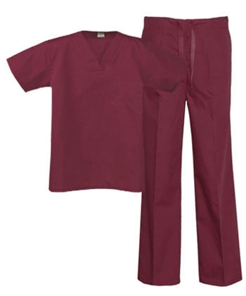 Unisex Scrub Set - 1 Pocket Top, 1 Pocket Pants,  Style# UX01SETC (Clearance)