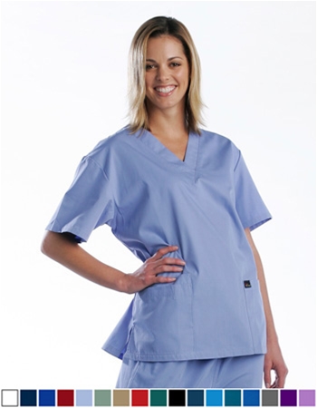Unisex Solid Scrub Top - 2 Front Pockets Style# UXT02 (Special Sale)