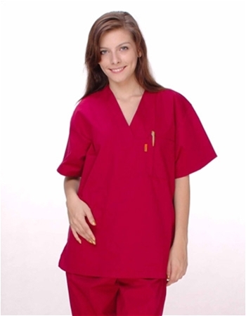 Unisex Solid Scrub Top - 1 Chest Pocket  Style# UXT01C (Clearance)